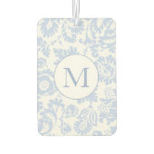 Elegant Monogram Blauw Bloemen Botanisch Luchtverfrisser (Achterkant)