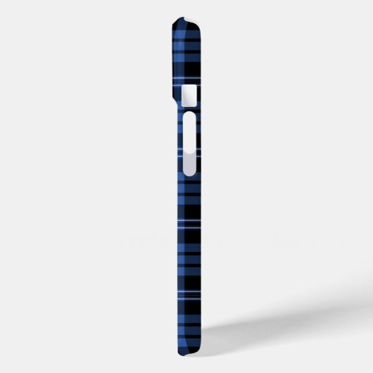 Elegant Monogram Blauw Plaid Case-Mate iPhone Case (Achterkant / Links)