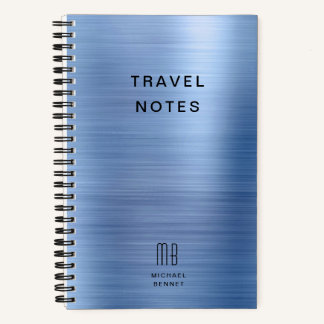 Elegant Monogram Blauw Reis Notitieboek
