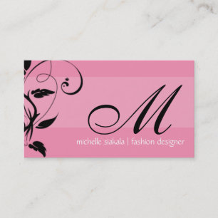 elegant; monogram bloeien visitekaartje