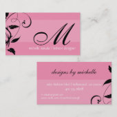 elegant; monogram bloeien visitekaartje (Voorkant / Achterkant)