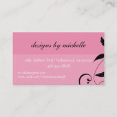 elegant; monogram bloeien visitekaartje (Achterkant)