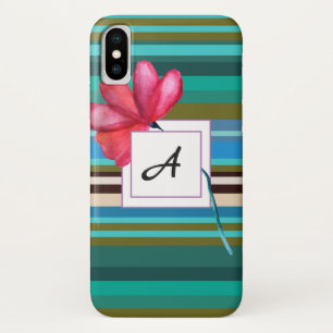 Elegant Monogram Bloemen iPhone Case
