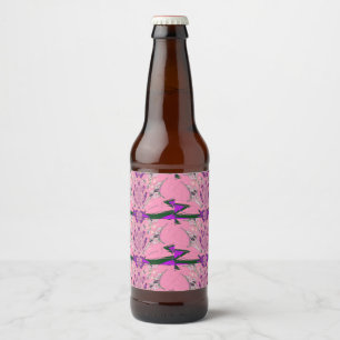 Elegant monogram Bloom: Prachtig persoonlijk motie Bier Etiket
