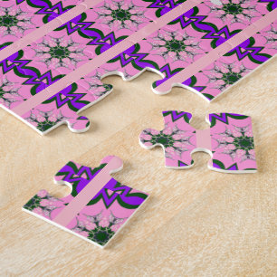 Elegant monogram Bloom: Prachtig persoonlijk motie Legpuzzel