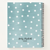 Elégant Monogram Blue Artist Sketchbook Carnet (Dos)