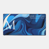 Elegant Monogram Blue Bureaumat (Voorkant)