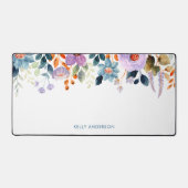 Élégant Monogram Blue Purple Aquarelle fleurie (Recto)