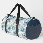 Elegant Monogram Blue Water Lily and Lotus Plunjezak (Rechterhoek)