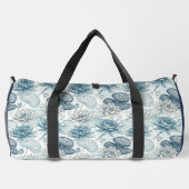 Elegant Monogram Blue Water Lily and Lotus Plunjezak (Achterkant)