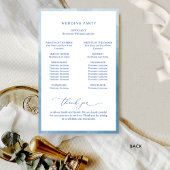 Élégant Monogram Blue Wedding Programme