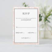 Elegant Monogram Blush Floral Wedding rsvp Kaartje (Staand voorkant)