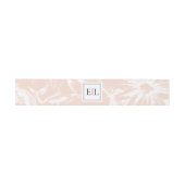 Elegant Monogram Blush Floral Wedding Uitnodigingen Wikkel (Vlak)