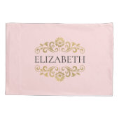 Elegant Monogram Blush Pink Bedroom Pillow Hoesje Kussensloop (Achterkant)