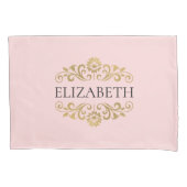 Elegant Monogram Blush Pink Bedroom Pillow Hoesje Kussensloop (Voorkant)