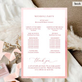 Elegant Monogram Blush Roze Bruiloft Programma