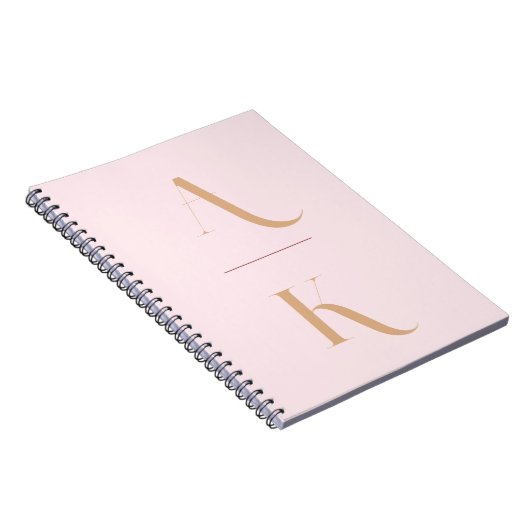 Elegant monogram blush roze reizen notitieboek (Rechterzijde)