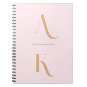 Elegant monogram blush roze reizen notitieboek (Voorkant)