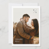 Elegant Monogram Boho trouwfoto Bedankkaart (Voorkant)