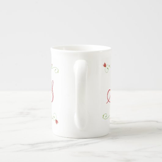 Elegant Monogram Bone China Mok (Achterkant)