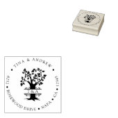 Elegant monogram boom retouradres rubberstempel (Gestempeld)