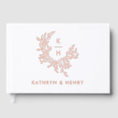 Élégant Monogram Botanical Crest Mariage photo (Recto)