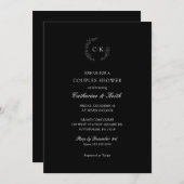 Elegant Monogram Bridal Couples Shower Invitation Kaart (Voorkant / Achterkant)
