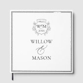 Elegant  Monogram Bruiloft Gastenboek (Voorkant)