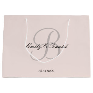 Elegant monogram bruiloft groot cadeauzakje