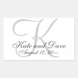 Elegant Monogram Bruiloft gunst Rechthoekige Sticker