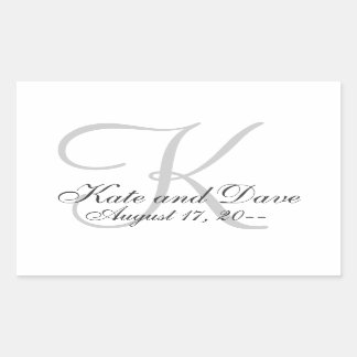 Elegant Monogram Bruiloft gunst Rechthoekige Sticker