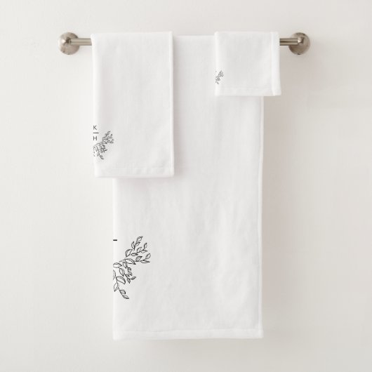 Elegant Monogram Bruiloft Keepsake Bad Handdoek (Insitu)