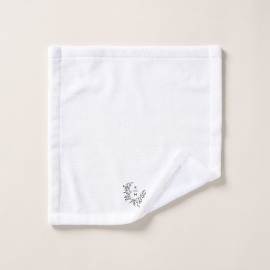 Elegant Monogram Bruiloft Keepsake Bad Handdoek (Wasdoekje)