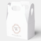Elegant Monogram Bruiloft Klassiek Wit Bedankdoosjes (Geopend)