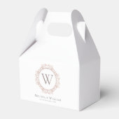 Elegant Monogram Bruiloft Klassiek Wit Bedankdoosjes (Voorkant Zijde)