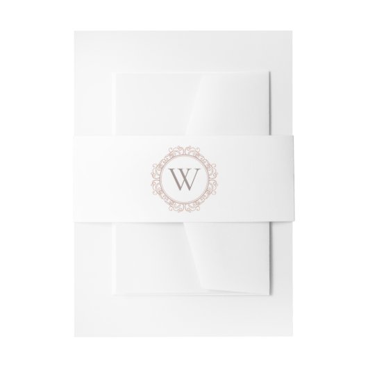 Elegant Monogram Bruiloft Klassiek Wit Uitnodigingen Wikkel (Voorkant Voorbeeld)