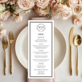 Elegant  Monogram Bruiloft Menu