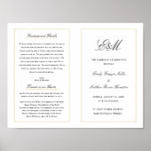 Elegant monogram bruiloft programma buiten downloa poster (Voorkant)