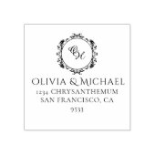 ELEGANT  MONOGRAM BRUILOFT RETOURADRES 	RUBBERSTEMPEL (Afrduk)