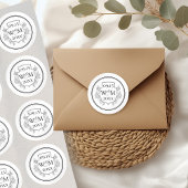 Elegant Monogram Bruiloft Ronde Sticker