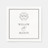 Elegant  Monogram Bruiloft Servet (Voorkant)