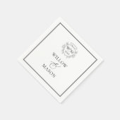 Elegant  Monogram Bruiloft Servet (Hoek)