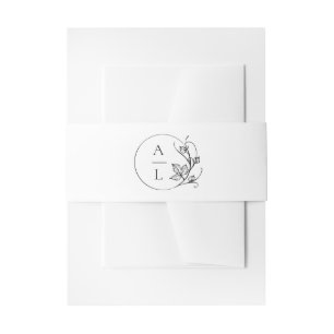 Elegant Monogram Bruiloft Uitnodiging Belly Band Uitnodigingen Wikkel