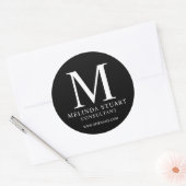 Elegant Monogram Business Classic Round Sticker (Envelop)