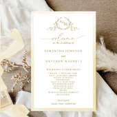 Elegant Monogram Champagne bruiloft programma