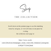 Elegant Monogram Champagne Waterverf Wedding Bedankjes Labels