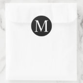 Elegant Monogram Classic Round Sticker (Tas)