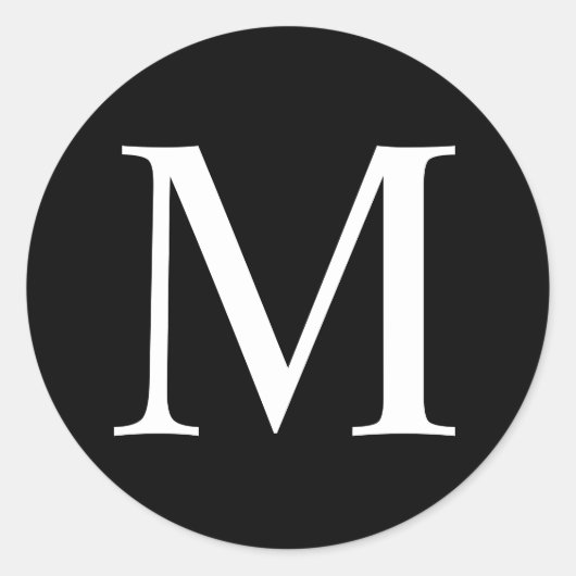 Elegant Monogram Classic Round Sticker (Voorkant)
