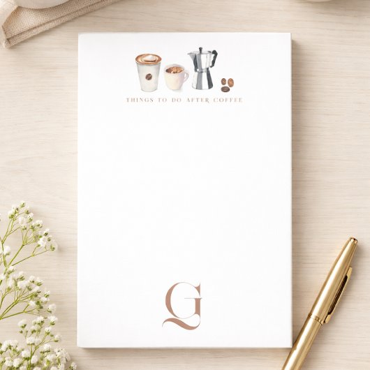 Elegant Monogram Coffee Post-it® Notes