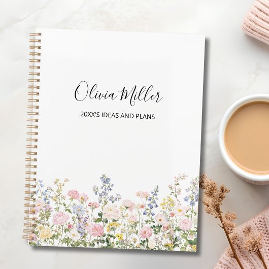 Elegant Monogram Colorful Flower Garden Floral